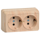 ОКТАВА сосна Розетка 2-местная О/У с/з 16А РС22-3-ОС  ERO21-K03-16-DC  GENERICA