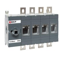 Рубильник 315A 4P без рукоятки управления TwinBlock  tb-s-315-4p  EKF