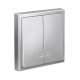 ArtGallery Алюминий Выключатель 2-клавишный с подсветкой, сх.5а, 10АХ, механизм  GAL000353  SE