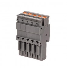 Штекер, зажим push-in, 5 точек подключения, 2.5 кв.мм, серый  VPR-P-2.5-5  DKC