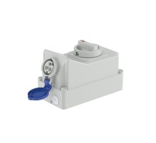 Розетка наружной уст. с механической блокировкой и боковым расположением разъема IP44 16А 2P+E 230В  DIS5601683  DKC