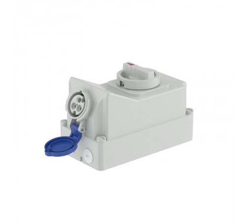 Розетка наружной уст. с механической блокировкой и боковым расположением разъема IP44 16А 2P+E 230В  DIS5601683  DKC