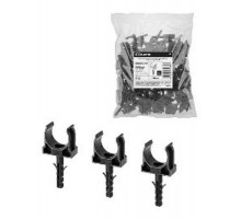 Крепеж-клипса для трубы 20 мм с дюбелем (100 шт.) черная   SQ0405-0192  TDM