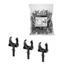 Крепеж-клипса для трубы 20 мм с дюбелем (100 шт.) черная   SQ0405-0192  TDM