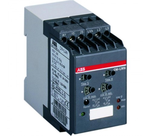 Реле контроля нагрузки двигателя (cosФ) CM-LWN 0.05-5А, питание 480-500В АС, 2ПК  1SVR450334R0000  ABB