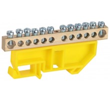 Шина  NO-224-96 PE земля на DIN-изоляторе ШНИ-8х12-12-Д-желтый  Б0062839  ЭРА