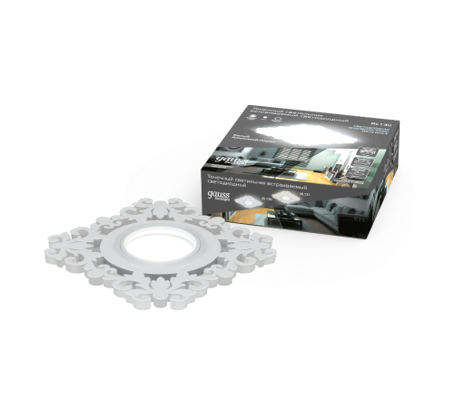 Светильник точечный встраиваемый Backlight BL130 Квадрат/узор. Белый, Gu5.3, 3W, LED 4000K  BL130  Gauss