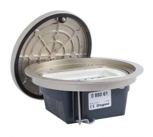 Напольная коробка круглая IP 66 со съемной крышкой 4 модуля нержавеющая сталь  088061  Legrand