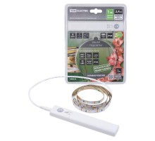 Умная подсветка SMD2835-30LED/m-IP20-5В-2,4Вт-6000К(1 м), датчик движ., 4хААА  SQ0331-0500  TDM