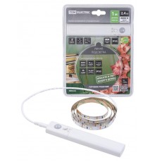 Умная подсветка SMD2835-30LED/m-IP20-5В-2,4Вт-6000К(1 м), датчик движ., 4хААА  SQ0331-0500  TDM