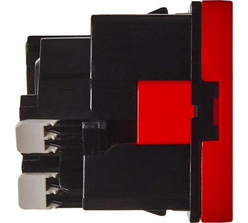 Розетка с заземлением, безвинтовые зажимы - без шторок 16А 250В - 45°- 2 модуля - красный  4525058  Daccord
