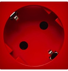 Розетка с заземлением, безвинтовые зажимы - без шторок 16А 250В - 45°- 2 модуля - красный  4525058  Daccord