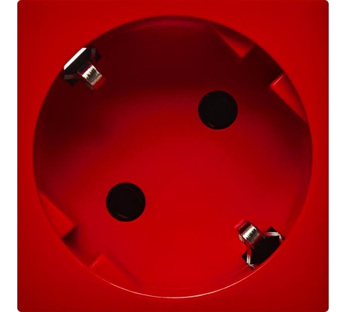 Розетка с заземлением, безвинтовые зажимы - без шторок 16А 250В - 45°- 2 модуля - красный  4525058  Daccord