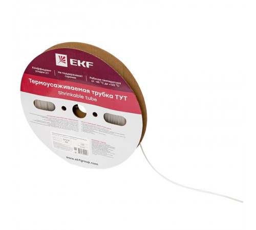 Термоусаживаемая трубка ТУТ 2/1 прозрачная рулон PROxima  tut-2-tr  EKF