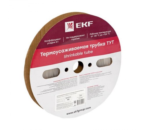 Термоусаживаемая трубка ТУТ 2/1 прозрачная рулон PROxima  tut-2-tr  EKF
