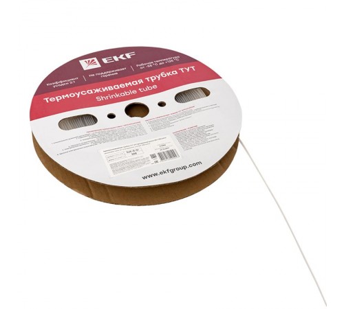 Термоусаживаемая трубка ТУТ 2/1 прозрачная рулон PROxima  tut-2-tr  EKF