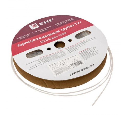 Термоусаживаемая трубка ТУТ 2/1 прозрачная рулон PROxima  tut-2-tr  EKF