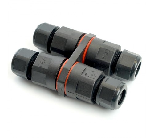 Соединитель-коннектор 3-контактный на 4 выхода, с СМК221 пружинным контактом IP68, черный, LD542  49195  STEKKER