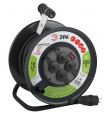 Удлинитель силовой ЭРА RMx-4es-3x2.5-20m-IP44(KG) на м. катушке c/з 4 гн 20м КГ 3х2.5  Б0043057  ЭРА