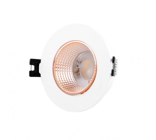 Светильник светодиодный встраиваемый DK3061-WBR , IP20, 10Вт, GU5.3, LED, белый/бронзовый, пластик  DK3061-WBR  DENKIRS