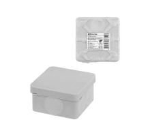 Распаячная коробка, двухкомпонентная, ОП 70х70х40 мм, IP66, 6 вх., серая, инд. штрихкод  SQ1401-2511  TDM