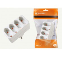 Блок на 4 гнезда 2П 2,5 А 250 B под плоскую вилку белый  SQ1806-0203  TDM