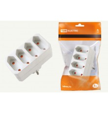 Блок на 4 гнезда 2П 2,5 А 250 B под плоскую вилку белый  SQ1806-0203  TDM