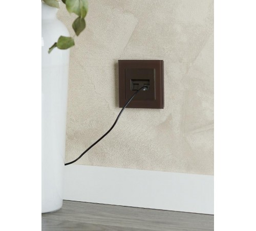 BRITE Розетка двойная RJ11+RJ45 кат.5E РК/Т12-БрТБ темная бронза  BR-KT20-O-1-K45  IEK