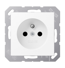 Розетка SCHUKO® 16A 250V с защитой от детей; франко-бельгийский стандарт;термопласт; белый матовый  A1520FBFKIWWM  Jung