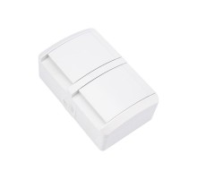 Блок горизонтальный 2 розетки INDUSTRIAL IP54 с заземлением, о/у, белый  KR-78-0805  Kranz