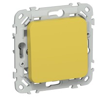 FLITE Выключатель 1-клавишный кнопочный проходной 10А ВС61-2-0-ФлЖК желтый карри  FI-V18-0-10-1-K44  IEK