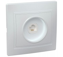 КВАРТА Белый Розетка 1-местная телефонная РТ10-КБ  ETK10-K01-DM  GENERICA