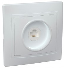 КВАРТА Белый Розетка 1-местная телефонная РТ10-КБ  ETK10-K01-DM  GENERICA