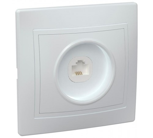 КВАРТА Белый Розетка 1-местная телефонная РТ10-КБ  ETK10-K01-DM  GENERICA