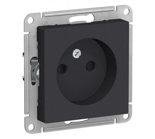 AtlasDesign Карбон Розетка без заземления со шторками, 16А, механизм  ATN001049  SE