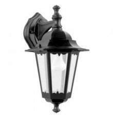 Светильник садово-парковый 6202 шестигранный на стену вниз 100W E27 230V, черный  11066  Feron