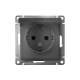 AtlasDesign Сталь Розетка с заземлением, со шторками, с крышкой, 16А, механизм  ATN000946  SE