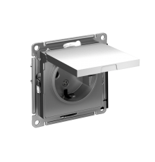 AtlasDesign Сталь Розетка с заземлением, со шторками, с крышкой, 16А, механизм  ATN000946  SE