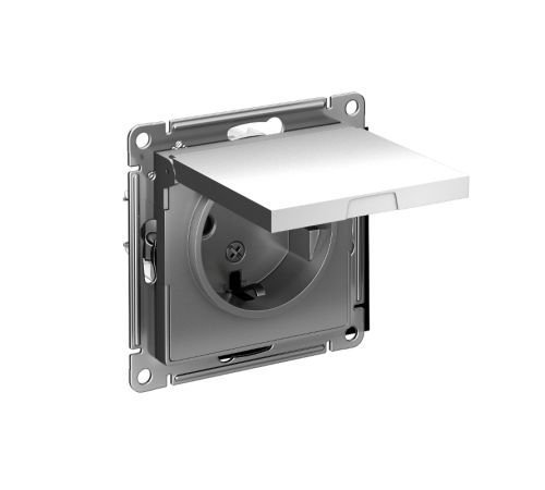 AtlasDesign Сталь Розетка с заземлением, со шторками, с крышкой, 16А, механизм  ATN000946  SE