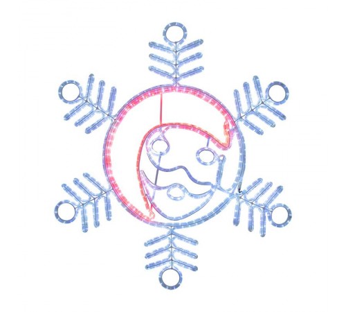 Фигура "Снежинка с Дедом Морозом" размер 107*95см, 14м дюралайт   501-339  NEON-NIGHT