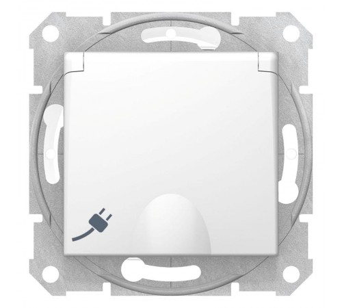 Sedna Белый Розетка 1-я с/з с защитными шторками с крышкой IP44  SDN3100321  Schneider Electric