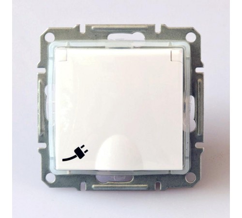 Sedna Белый Розетка 1-я с/з с защитными шторками с крышкой IP44  SDN3100321  Schneider Electric