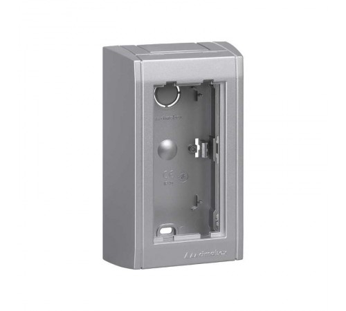 Simon Connect Блок настенный на 1 S-модуль Сима Про, поверхностный монтаж, алюминий  SBC100-8  Simon