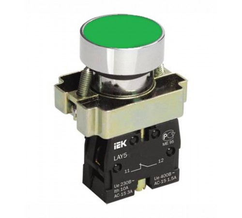 Кнопка управления LAY5-BA31 без подсветки зеленая 1з   BBT60-BA-K06  IEK