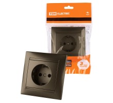 Розетка 2П+З 16А 250В  бронза "Лама"  SQ1815-0723  TDM