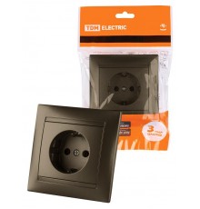 Розетка 2П+З 16А 250В  бронза "Лама"  SQ1815-0723  TDM