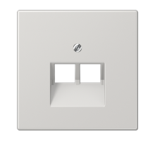 Крышка для двойных телефонных и компьютерных розеток (UAE), фиксация винтом; термопласт; светло-серый; LS990  LS969-2UALG  Jung