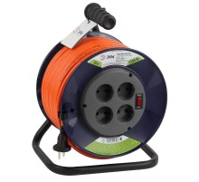 Удлинитель силовой ЭРА RPx-4s-2x1.5-50m на п. катушке б/з 4 гн 50м ПВС 2х1.5  Б0046831  ЭРА