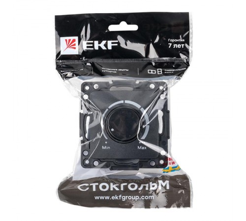 Стокгольм Механизм Светорегулятора 600W 220В черный PROxima  EZD06-101-10  EKF