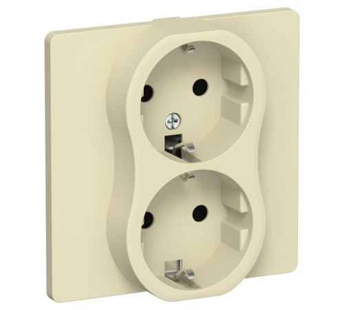 FLITE Розетка 2-ая с заземлением без шторок быстрозажимные клеммы 16А РС12-1-К-ФлН навахо  FI-R21C-16-1-K87  IEK